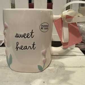 Rae Dunn Sweet Heart Mug - Cream and Pink